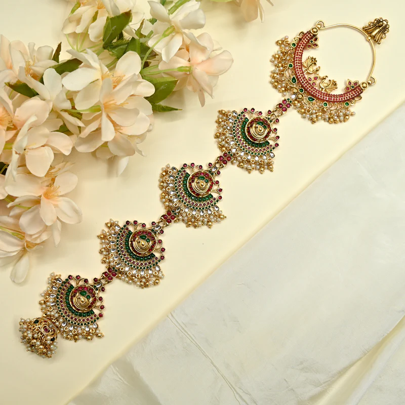 Kemp Kundan Antique Bridal Jada Billai